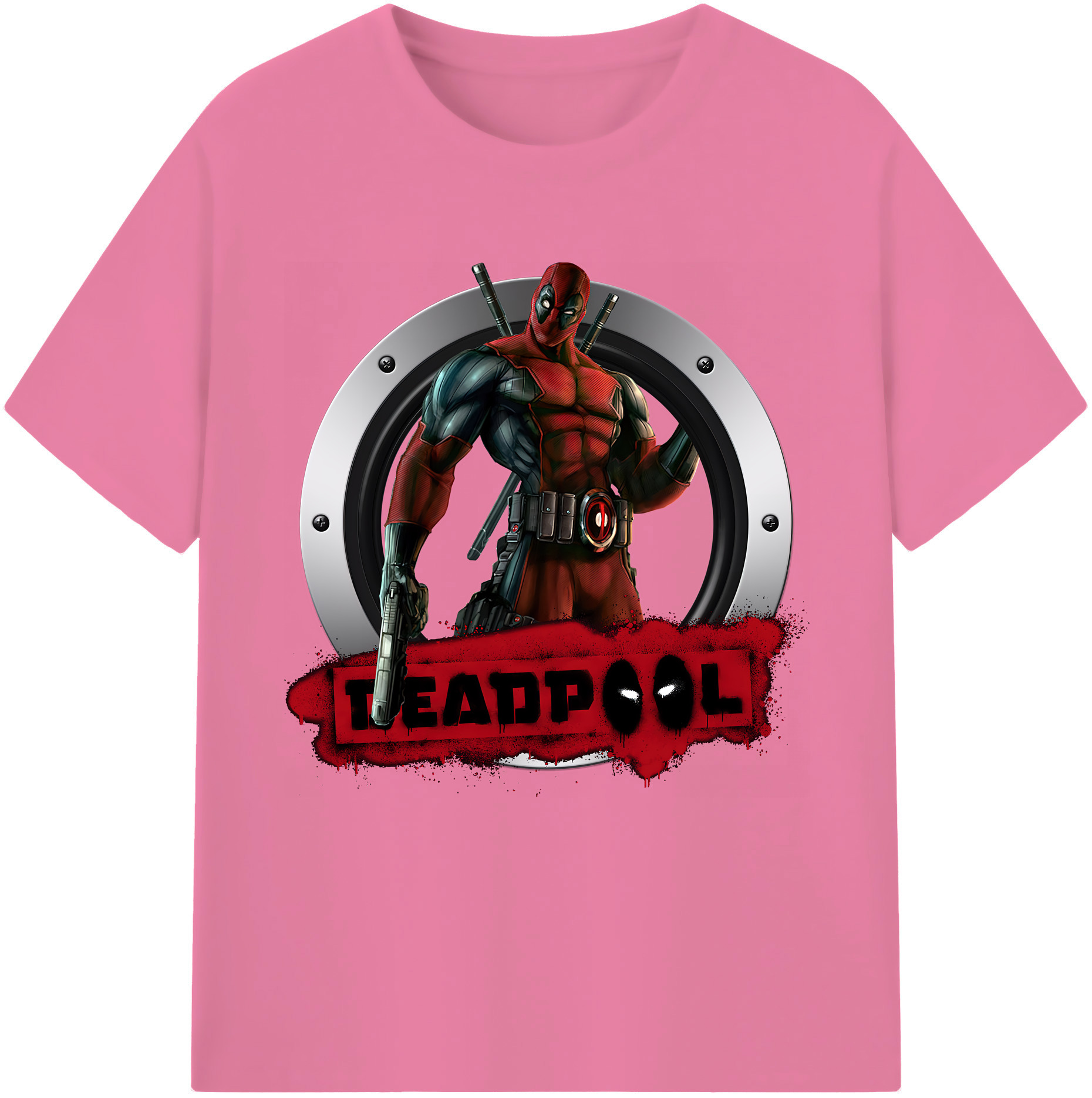 （画像用） Deadpool デッドプール 綿100％半袖Tシャツ（フロントプリント）